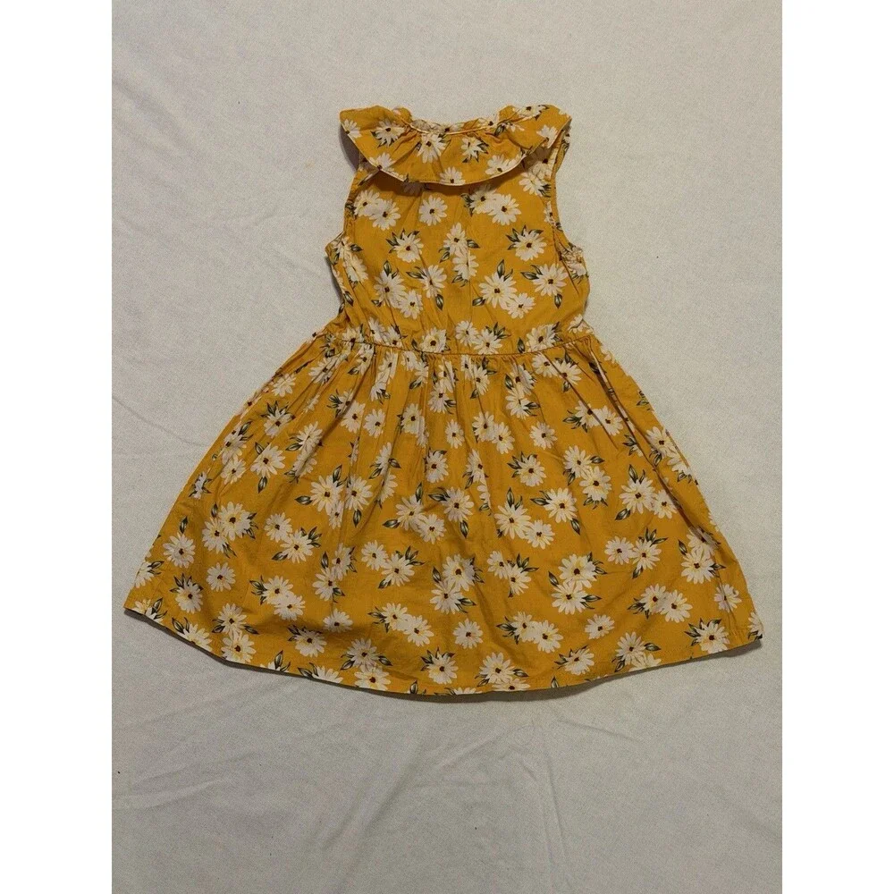 Insta Girl & Little Lass Girls 2pc Yellow Floral Dress + Tee Set Size 6 S 7/8